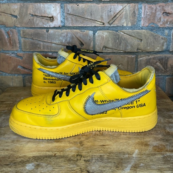 Nike Air  Force 1 Yellow Size 12 - Picture 3 of 10